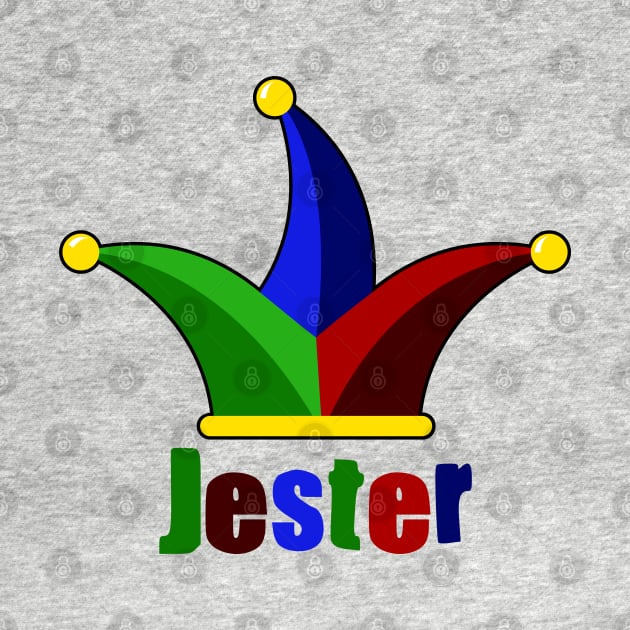 Jester with jester hat in green, blue, red, yellow and black by SHENNIX
